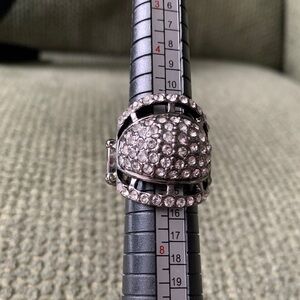 Sparkling Silver and Black Stretch Ring